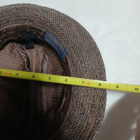 Vintage 1960's Pendleton 100% Virgin Wool Fedora Bucket Hat Cap Made in USA Med - Picture 8 of 9